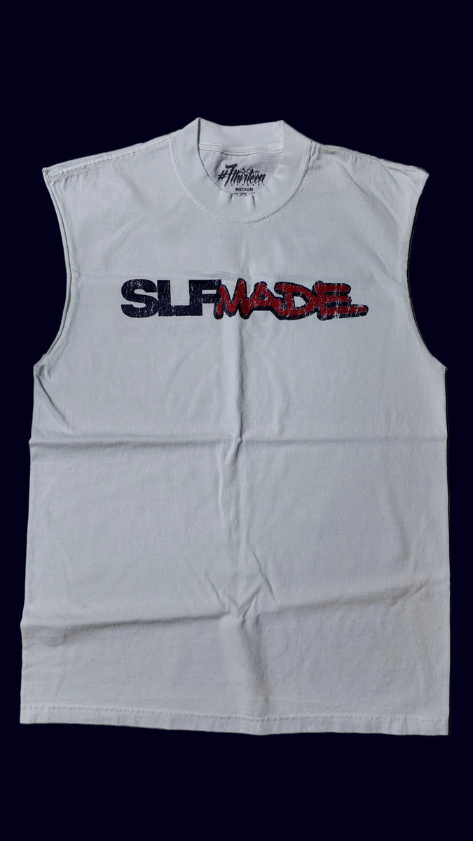 Slfmade “Streetz Is My Witness” White Cutoff Tee – slfmade713