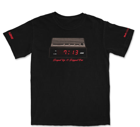 Black "7thirteen Vintage Clock" T-Shirt